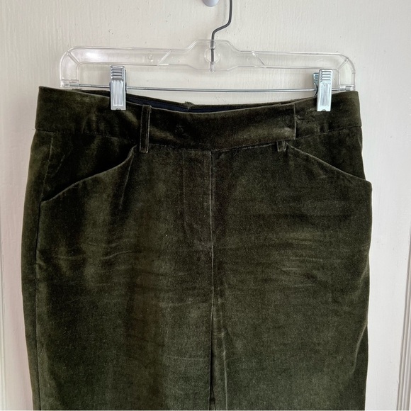 Charles Nolan Olive Green Velvet Pants Size 6 New York Designer Academia Soft - Picture 8 of 15